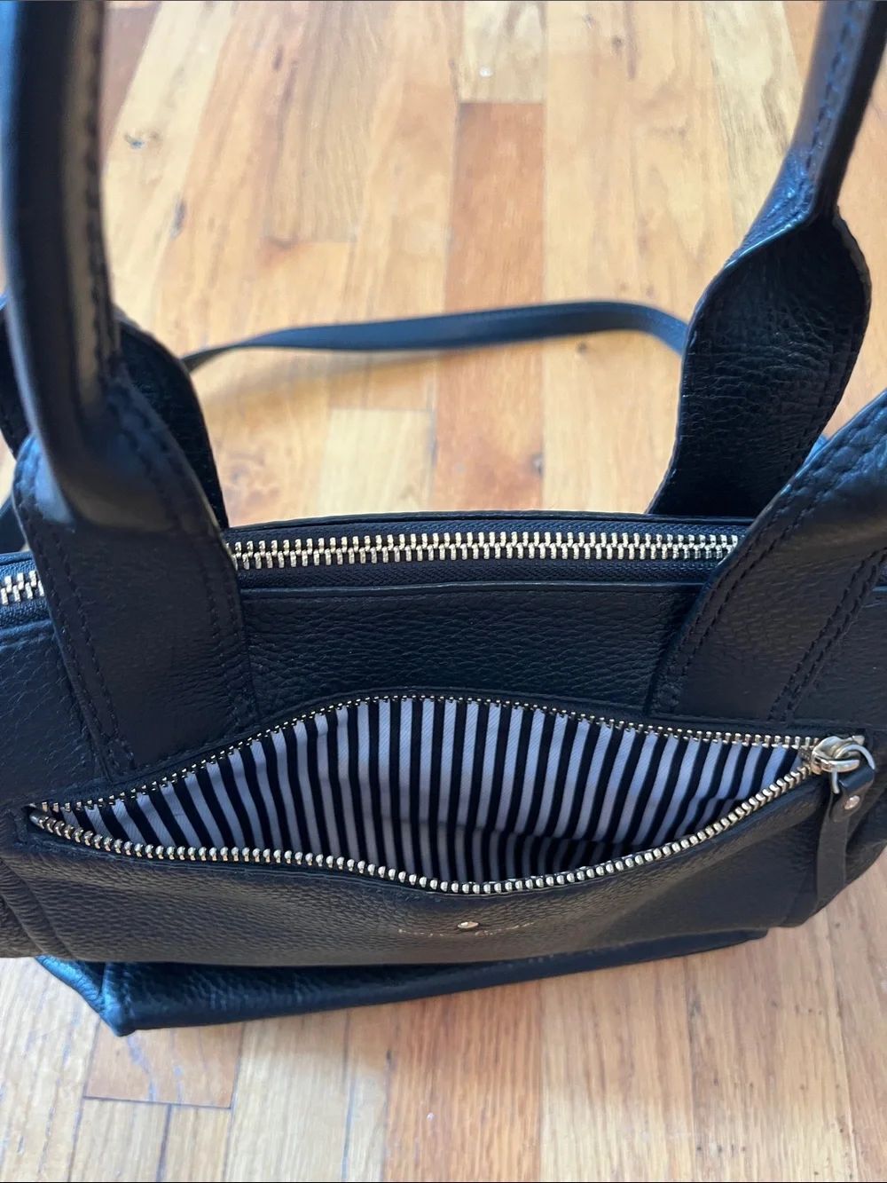 Kate Spade Black Leather Crossbody Tote - Picture 3 of 6